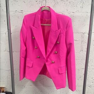 Women's Pink Double-Breasted Blazer Gold Buttons BRAND NEW Tags - Medium
